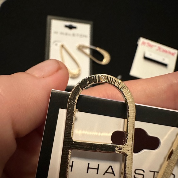 Halston earrings. With crystal on backside proves authenticity. Nwt - Picture 4 of 5